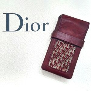 Vintage Christian Dior Mahogany Monogram Leather Cigarette Case